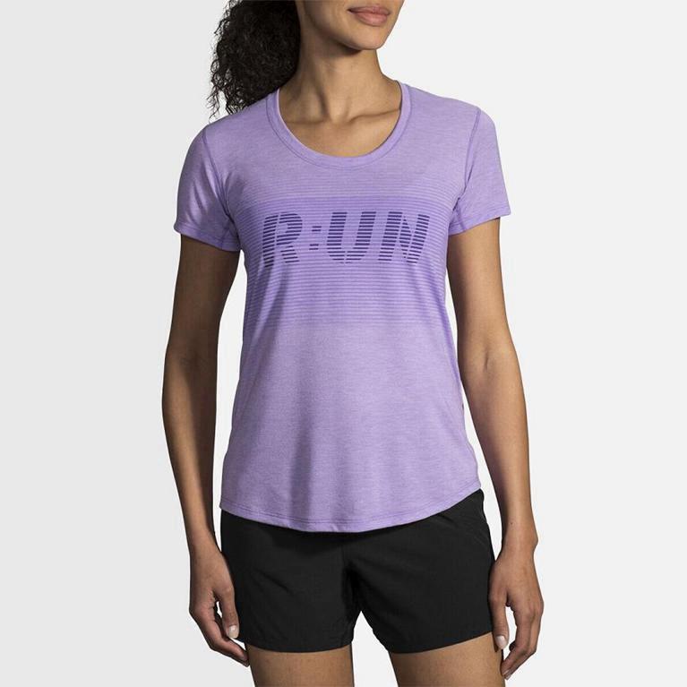 Brooks Distance Graphic Womens Running Tank Top - Purple - Philippines (249715MYA)